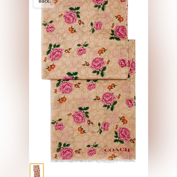 Coach Signature Prairie Rose Print Oblong Wrap Scarf, brand new - Picture 1 of 1